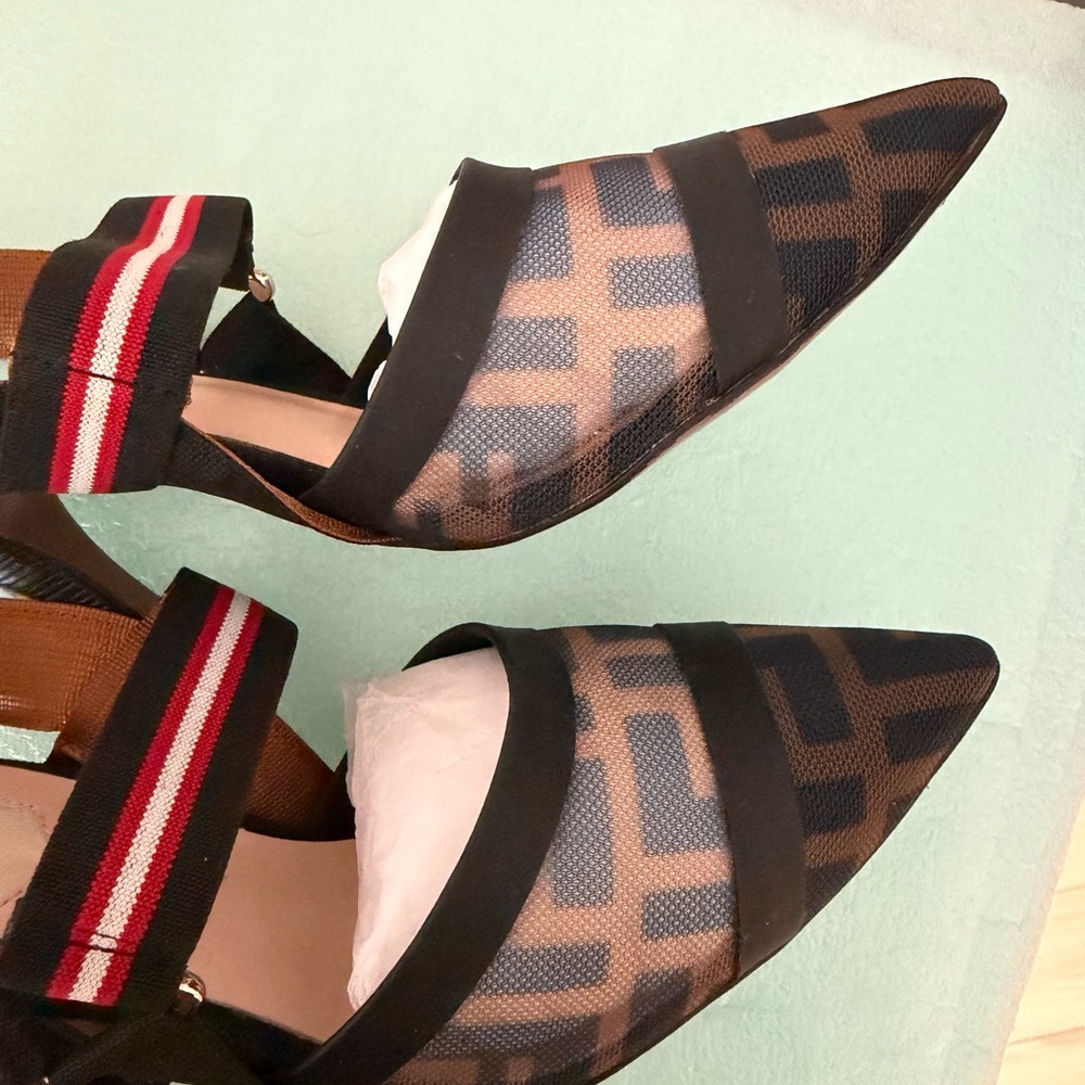 Fendi Black and Brown Patterned Heels - Picture 2 of 11
